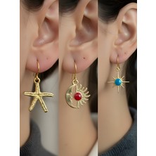 NKT Collection Trend Sembol Figürlü 3’lü Kadın Küpe Set