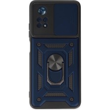 LTG Nova X4 5g Kılıf Pars Yüzüklü Silikon - Lacivert