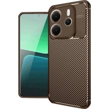 LTG Nova Note 14 4g Kılıf Auto Focus Karbon Kapak - Kahverengi