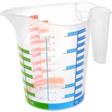 Bzrv® 500 ml Renkli Dereceli Sert Plastik Mutfak Ölçü Kabı