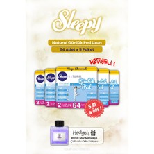 Sleepy 5 Al 4 Öde Natural Günlük Ped Uzun 64'lü ve Rosıe Oda Kokusu