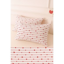 Stella Flavo Desenli Pamuklu Kalpli Desen Yastık Kılıfı 2 Adet 50 x 70 cm