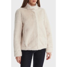 Guess Luna Regular Fit Dik Yaka Suni Kürk Mont W5BL64W3920 Bayan Mont W5BL64 W3920 G012