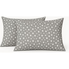 Stella Flavo Desenli Pamuklu Yıldız Desen Yastık Kılıfı 2 Adet 50 x 70CM