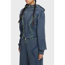 Les Benjamins Dikiş Detaylı Pamuklu Relaxed Fit Kapüşonlu Fermuarlı Sweat Bayan Sweat LB25FWTURFUZH