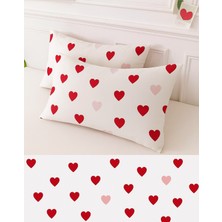 Stella Flavo Desenli Pamuklu Kalpli Desen Yastık Kılıfı 2 Adet 50 x 70 cm