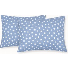 Stella Flavo Desenli Pamuklu Yıldız Desen Yastık Kılıfı 2 Adet 50 x 70CM