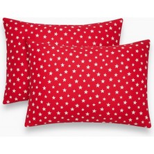Stella Flavo Desenli Pamuklu Yıldız Desen Yastık Kılıfı 2 Adet 50 x 70CM