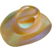 Dodomar Hologramlı Sarı Kovboy Şapkası Parti Şapkası