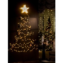 Yılbaşı Kablo Işık 100 Led, Sıcak Sarı Renkli Dekoratif Aydınlatma Seti