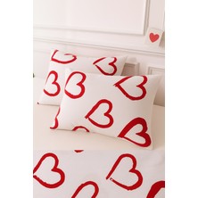 Stella Flavo Desenli Pamuklu Kalpli Desen Yastık Kılıfı 2 Adet 50 x 70 cm