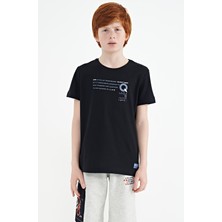Tommy Life Lacivert Baskı Detaylı O Yaka Standart Kalıp Erkek Çocuk T-Shirt - 11145
