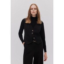 SHN Düğmeli V Yaka Yelek Pantolon Takım