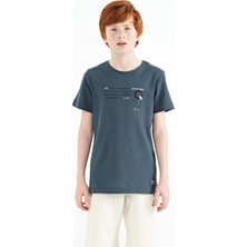 Tommy Life Orman Yeşili Baskı Detaylı O Yaka Standart Kalıp Erkek Çocuk T-Shirt - 11145
