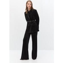 SHN Simli Kadife Blazer Takım