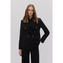 SHN Dikiş Detaylı Kruvaze Blazer Pantolon Takım