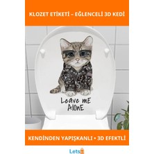 Letsii Eğlenceli 3D Kedi Tasarımlı Decohandy Klozet Etiketi Leave Me Alone