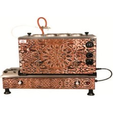 Anka Turbo Full Otomatik Elektrikli Doğalgazlı Çay Kazanı 4 Demlikli 40 Litre Bakır