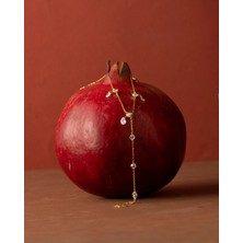 925 Ayar Gümüş Altın Renkli Damla Taşlı Şahmeran | Silveria Jewels