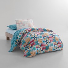Yataş Patchwork Ranforce Tek Kişilik Nevresim Takımı - Mavi