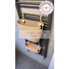 Double Knot Design 3lü Organizer Tress Çok Amaçlı Düzenleyici Sepet Havlupan Banyo Dekoratif