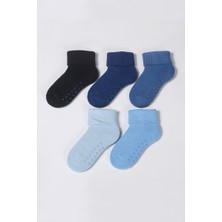 Mem Socks 5'liorganik Pamuklu Kaydırmaz Havlu Çocuk-Bebek Çorabı