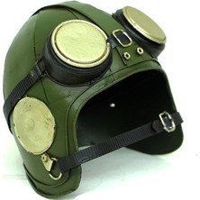 Otantik Çarşı Dekoratif Metal Pilot Kaskı  14X13 Cm. C0338