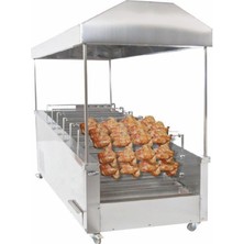 Pimak Kömürlü Yatay Tip Piliç Makinesi 8+8 Şiş 40+40 Piliç