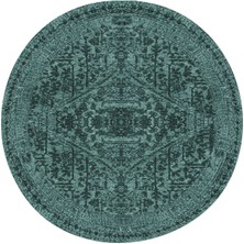 Kilim Home Mars Halı Yeşil Tonlarında Çiçek Temalı Dekoratif Kilim Salon Halısı Saçaklı Yıkanabilen Halı