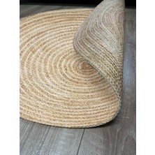 Kilim Home Boho 949 Jüt Rengi Örgü Yuvarlak Natural Çift Taraflı Halı