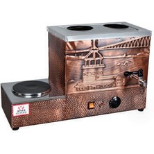 Anka Eko Elektrikli Çay Kazanı 2 Demlikli 24 Litre Pleytli Bakır