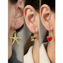 NKT Collection Trend Sembol Figürlü 3’lü Kadın Küpe Set