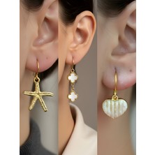 NKT Collection Trend Sembol Figürlü 3’lü Kadın Küpe Set