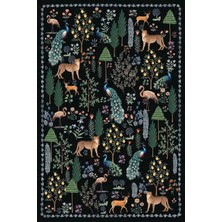 Kilim Home Floral Mars Haki Pastel Çok Renkli Botanik Tema Dokuma Taban Halı Salon Halısı Çocuk Halısı MARS253