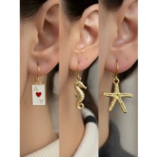 NKT Collection Trend Sembol Figürlü 3’lü Kadın Küpe Set