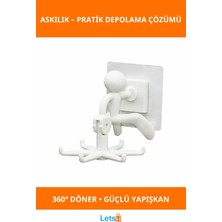 Letsii 360 Derece Döner Başlı Rambo Askılık Çok Amaçlı Dekoratif Tutucu
