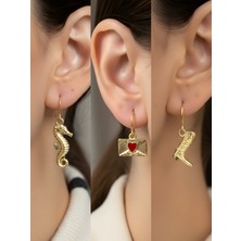 NKT Collection Trend Sembol Figürlü 3’lü Kadın Küpe Set