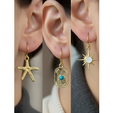 NKT Collection Trend Sembol Figürlü 3’lü Kadın Küpe Set