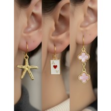 NKT Collection Trend Sembol Figürlü 3’lü Kadın Küpe Set