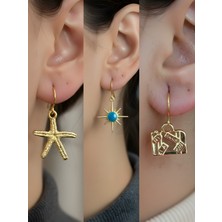 NKT Collection Trend Sembol Figürlü 3’lü Kadın Küpe Set