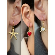 NKT Collection Trend Sembol Figürlü 3’lü Kadın Küpe Set