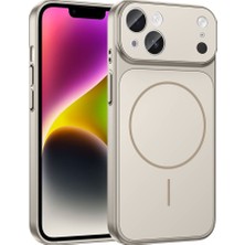 HTstore iPhone Uyumlu 15 Kılıf Zore M-Safe Şarj Özellikli Kamera Korumalı Formen Kapak-Gri