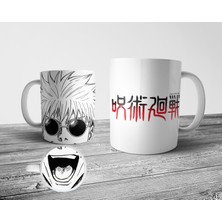 Pixxa Satoru Gojo Jujutsu Kaisen Alt Tabanı Ağız Desenli Kupa Bardak Model 3