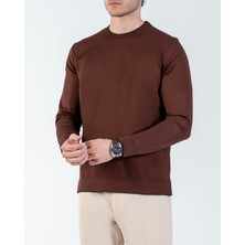 Italyan Stil Slim Fit Bisiklet Yaka Triko Kazak Kiremit T14507