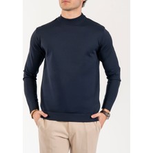 Terzi Adem Altun Slim fit yarım balıkçı yaka triko erkek kazak lacivert T14525