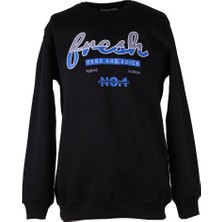 Trender 0 Yaka 3 Ip Siyah Erkek Sweatshirt Fresh Baskı