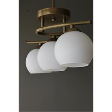 Uçar Fuji Modern Tasarım Yatak Odası Salon Mutfak Oturma Odası Renk Camlı 3 Lü Avize