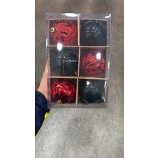 Okavango 6 Adet Lüx Set Ağacı Süslemeleri Topları Topu Parti Asılı Top Yılbaşı Süsleri 8 cm