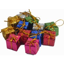 Okavango 16 Adet Yılbaşı Ağacı Süsü Küçük Hediye Kutuları Asılı Süslemeler Mini Noel Folyo Kutuları El Yapımı Hediye Kutuları Noel Ağacı Süslemeleri Çeşitli Renkli