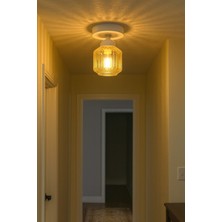 Uçar Eriksen Modern Tasarım Antre Hol Mutfak Çocuk Odası Plofonyer Tavana Sıfır Minimal Camlı Tekli Avize